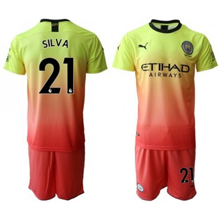 Billiga Fotbollströjor Manchester City Silva 21 Barn Tredje tröja 2019/20 Kortärmad